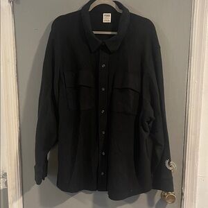 PINK‎ Victoria's Secret Shacket Relaxed Fit and Standard Collar Black Size XXL